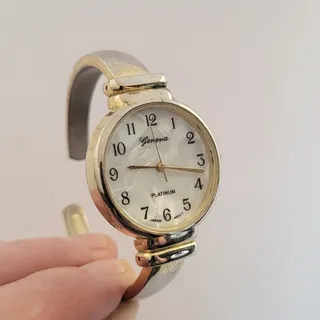 Photo of Geneva Platinum 4104 Womens Watch 25mm Gold Case White Dial Bangle Quartz