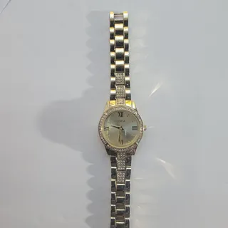 Photo of Geneva Womens Watch Champagne Dial Gold Case Gold Bracelet Quartz Gemmed