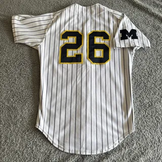 Photo of 2013 Adidas Patrick Biondi NCAA Michigan Wolverines Game Used Baseball Jersey