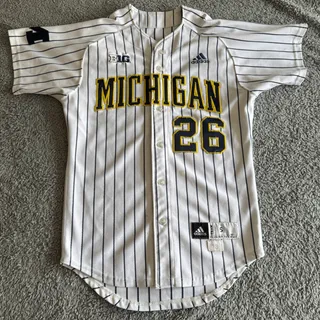 Photo of 2013 Adidas Patrick Biondi NCAA Michigan Wolverines Game Used Baseball Jersey