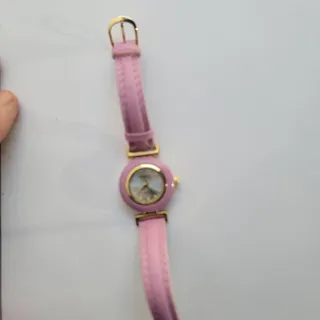 Photo of Ashley Princess Womens Watch Gold Case Pink Bezel Silver Dial Pink Strap Quartz