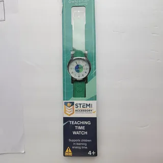Photo of Owlconic Teaching Time Watch Unisex Kids Green Silicone Band White Dial