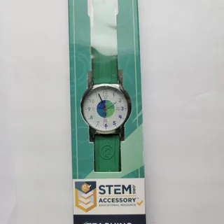 Photo of Owlconic Teaching Time Watch Unisex Kids Green Silicone Band White Dial