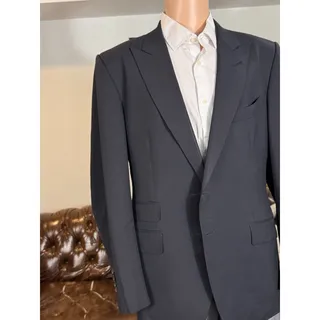 Photo of Tom Ford Navy Blue Peak Lapel O'Connor 2PC Suit Wool 56IT 46R US 38x31 Trousers