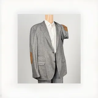 Photo of Copied - Brunello Cucinelli Gray Herringbone Flannel Tweed Sport Jacket Blazer Men 54/44R