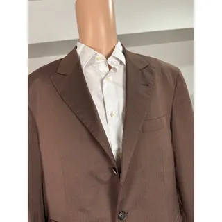 Photo of Brunello Cucinelli Tobacco Brown Herringbone Peak Lapel Sport jacket 56IT 46R US