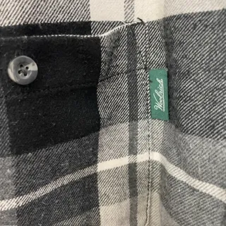 Photo of Woolrich‎ Men's XXL Black & Gray Plaid Flannel Shirt Cotton Blend | 34 Sleeve