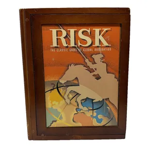 Photo of Parker Brothers Risk Vintage Game Collection Wooden Book Box 2005 Incomplete