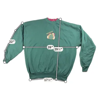 Photo of Beary Christmas Teddy Bear Sweatshirt Adult XL Green Embroidered Applique Hanes