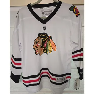 Photo of Reebok Chicago Blackhawks Youth L/XL White NHL Hockey Jersey Large NWT NEW