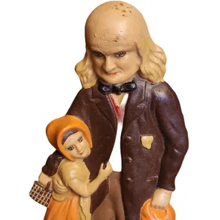 Photo of Vintage Benjamin Franklin Girl Cast Iron Doorstop Americana Colonial Folk Art 14