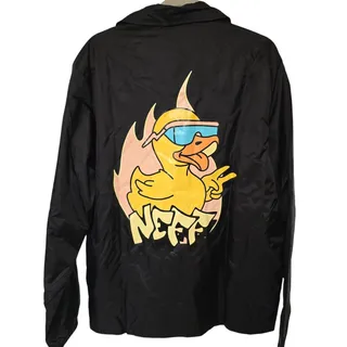 Photo of NEFF Fresh Ducky Mens Large L Black Coaches Windbreaker Duck Jacket NWT NEW