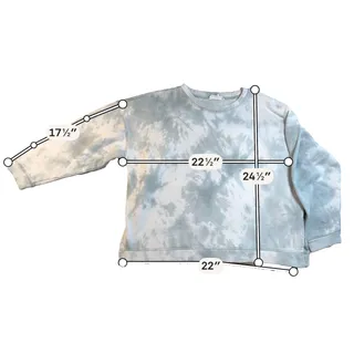 Photo of Pink Rose Womens XL Blue Gray Tie Dye Oversized Sweatshirt Crewneck Pullover