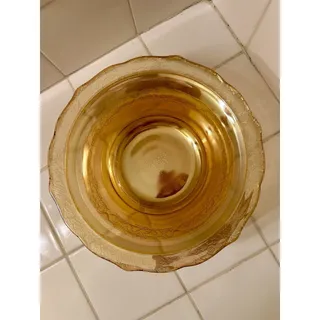 Photo of Federal Glass Normandie Pattern Marigold Carnival Glass 8.5” Serving Bowl