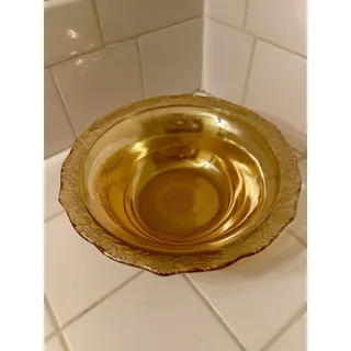 Photo of Federal Glass Normandie Pattern Marigold Carnival Glass 8.5” Serving Bowl