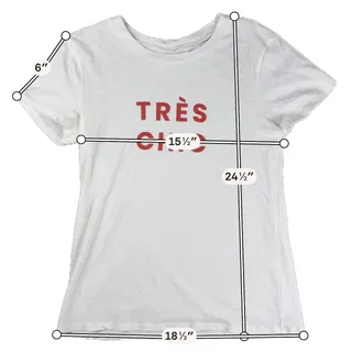 Photo of LOFT Outlet Tres Chic Graphic T Shirt Womens Small White Red French Quote