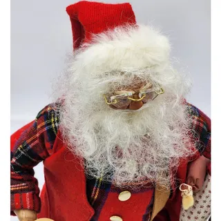 Photo of Vintage Christmas Santa Figurine Painter Palette Toys Reindeer Handcrafted 18"