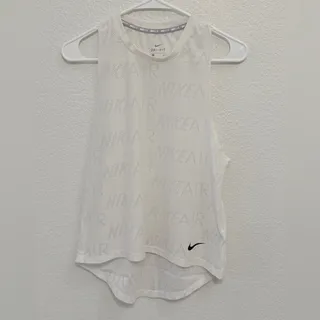 Photo of Nike Air Womens Dri-FIT Running Tank Top White Perforated Logo‎ Racerback Small