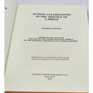 Photo of Sunday Celebrations In The Absence Of A Priest Leadership Edition Catholic 1994