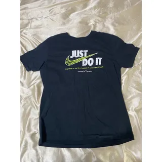 Photo of Nike Just Do It Black Neon Green Graphic Short Sleeve T Shirt Large Pre Owned