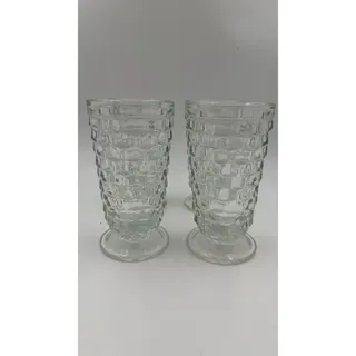 Photo of Vintage American Whitehall 14 oz Cooler Glasses Set 4 Clear Cubist Box 4459