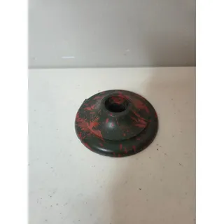 Photo of Vintage Mid Century Modern Marbled Red Green Candlestick Holders Retro Decor
