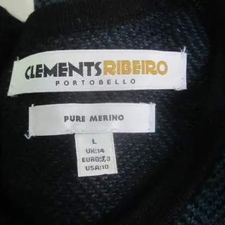 Photo of Clements Ribeiro Portobello Dress L 10 Merino Wool Herringbone Chevron Knit