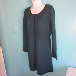 Photo of Clements Ribeiro Portobello Dress L 10 Merino Wool Herringbone Chevron Knit