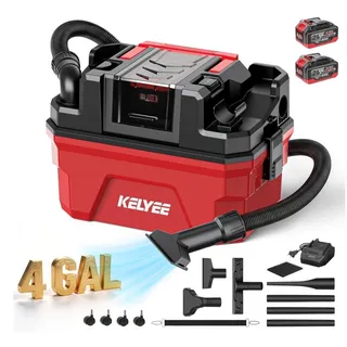 Photo of 4 Gallon Cordless Wet Dry Shop Vac 2 Batteries Accessories Open Box
