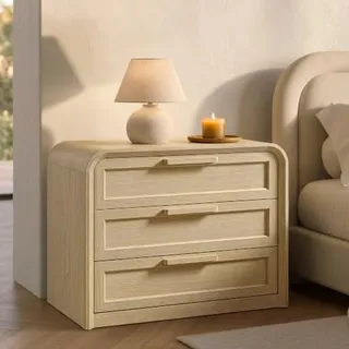 Photo of 30″ Wide Oversized Nightstand with 3 Drawers, Light Oak