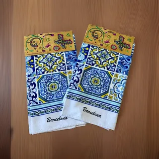 Photo of Barcelona Microfiber Kitchen Hand Towels Set, Made In Spain NWT