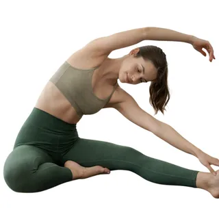 Photo of NWT Lezat Eco Active Textured Athletic Soft Rib Green Ankle Legging Large