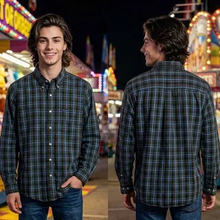 Photo of Vintage Chaps Ralph Lauren Plaid Long Sleeve Button Shirt Mens Medium 44 Chest