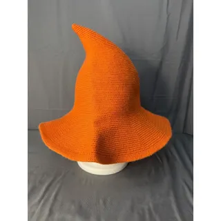 Photo of Halloween Wizard Hat Women Witch Hat Top Pointed Caps Big Brim Wool Hat Orange
