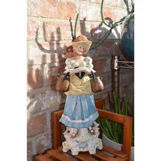 Photo of Vintage Carl Schneider German Bisque Porcelain Girl Figurine, Mold No. 9430