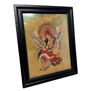 Photo of Framed Newari Style Saraswati Goddess Art Print on Swan 12x10 Hindu