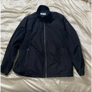 Photo of Calvin Klein Mens XL Black Full Zip Lightweight Jacket Logo Pre Owned