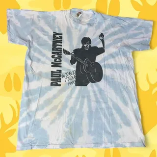Photo of Vintage 1990 Paul McCartney World Tour Tie Dye Shirt Beatles