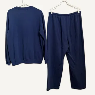 Photo of Blair Women's Navy Fleece Sweatshirt & Sweatpants 2-Piece Set Size Large