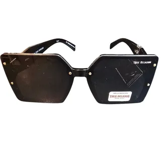 Photo of True Religion Women's Black Oversized Square Sunglasses TR57233-1B-S NWT NEW