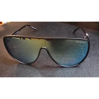 Photo of True Religion Women's TR55848 Black Blue Mirror Aviator Sunglasses NWT NEW