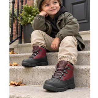 Photo of Timberland Toddler Leather Boots Size 5 Burgundy Black - New in Box