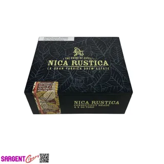 Photo of Nica Rustica Connecticut Toro Empty Wooden Cigar Box 7.75x6.75x3coll