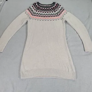 Photo of Hollister Sweater Dress Lg Knit Ski Lodge Winter Cozy EUC Teen Juniors Fair Isle