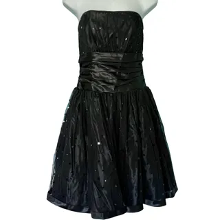Photo of Vintage Gunne Sax Black Square Sequin Mini Strapless Tulle Tutu Dress size 7