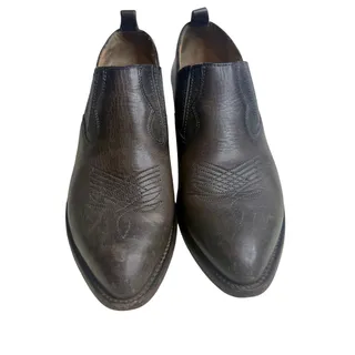 Photo of FRYE Women's 9 Billy Western Slip On Boot Shootie Leather Taupe Brown