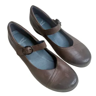 Photo of DANSKO Women’s 41 10.5 Fawna Mary Jane Wedge Comfort Shoe Chestnut Brown