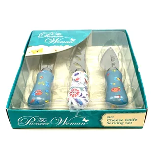 Photo of Pioneer Woman 3 Piece Cheese Knife Serving Set MAZIE New - Gift Boxed - Spreader