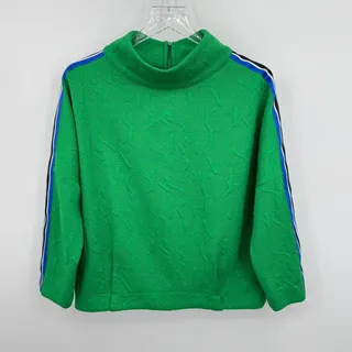 Photo of IC Collection sweatshirt letter texture special tape mock neck Kelly green S