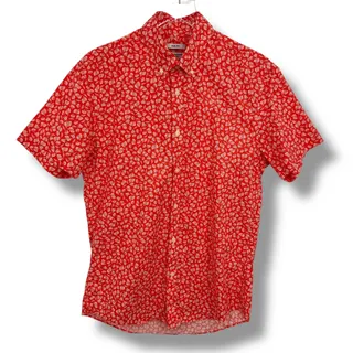 Photo of Jos.A.Bank shirt men's M slim fit seashell print tropical beach coral white